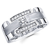 14K White Gold Men's Diamond Wedding Band