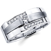 14K White Gold Ladies Designer Diamond Wedding Band