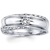 Designer 14K White Gold Round Diamond Wedding Band