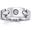 Link Design 14K White Gold Diamond Wedding Band