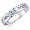14K White Gold Round Diamond Women's Wedding Band