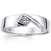 14K White Gold Modern Designer Diamond Solitaire Wedding Ring