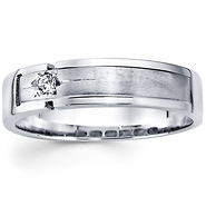 Starburst Setting 14K White Gold Diamond Wedding Band