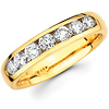 Seven Diamond 14K Yellow Gold Round Channel Set Wedding Ring