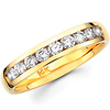 14K Yellow Gold Nine Diamond Channel Set Wedding Band