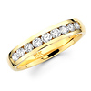 14K Yellow Gold Channel Set 9 Diamond Wedding Band