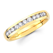 11 Diamond 14K Yellow Gold Channel Set Wedding Band (0.22 ctw)