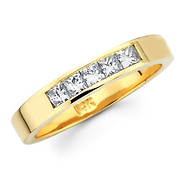 5 Stone Princess Diamond 14K Yellow Gold Wedding Band (0.47 ctw)