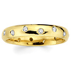14K Yellow Gold Stagger Set Bezel Diamond Wedding Band (0.23 ctw)