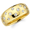 Round Diamond 14K Yellow Gold Bezel Set Ring