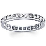 2.5mm 14K White Gold Channel Set Round Diamond Eternity Ring