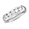 14K White Gold 5 Diamond Channel Wedding Band