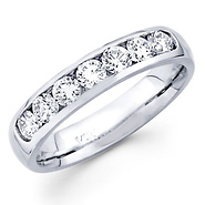 14K Seven Round Diamond White Gold Wedding Ring (0.26 ctw)