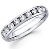 14K White Gold Channel Set 9 Diamond Wedding Band