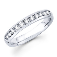 11 Diamond 14K White Gold Channel Set Wedding Band