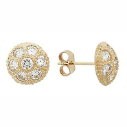 White CZ Stud Earrings