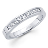 14K White Gold 9 Princess Diamond Wedding Band