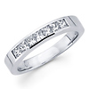 7 Diamond 14K White Gold Princess Wedding Band