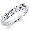 Classic 5 Diamond Prong Wedding Band in 14K White Gold