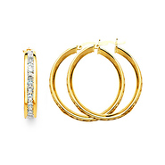 White CZ Hoops