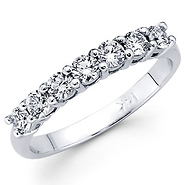 Seven Stone 14K White Gold 0.45ctw Diamond Prong Set Ring