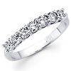 Prong Set Seven Stone 14K White Gold Diamond Wedding Band