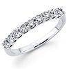 14K White Gold Prong-Set Nine Diamond Wedding Band