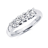 14K White Gold Round Diamond 5 Stones Shared Prong Band (0.32Ct)