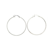 14k White Gold 2mm Hoops Earrings 48mm