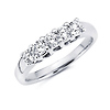 14K White Gold Round Diamond 5 Stones Shared Prong Band (0.52Ct)