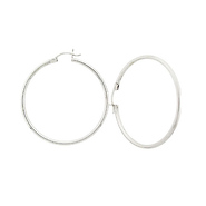 14k White Gold 2mm Hoops Earrings 42mm
