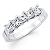 Five Stone Princess Diamond 14K White Gold Wedding Band