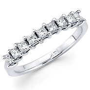 14K White Gold Princess Cut Prong Set Diamond Ring