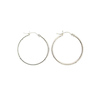 14k White Gold 2mm Hoops Earrings 30mm