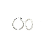 14k White Gold 2mm Hoops Earrings 20mm