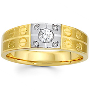 Designer 14K Two Tone Gold Diamond Wedding Band