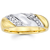 14K Two Tone Men's Diamond Wedding Band