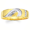 Curve Design 14K Two Tone Men's Wedding Band