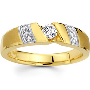 Channel Set 14K Two Tone Gold Designer Wedding Ring