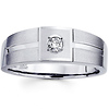 Round Diamond 14K White Gold Men's Wedding Ring