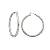 14k White Gold 3.5mm Hoops Earrings 50mm