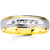 Textured Two Tone Round Diamond 14K Wedding Band