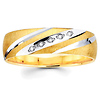 Striped & Textured 14K Two Tone Gold Diamond Wedding Band