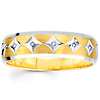 Men's 14K Diamond Shape Round Diamond Wedding Band