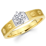 14K Two Tone Gold Designer Diamond Engagement Ring