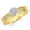 Two Tone 14K Gold Round Diamond Engagement Ring