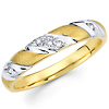 14K Two Tone Striped Ladies Diamond Wedding Band