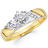 14K Two Tone Round Diamond Engagement Ring