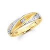 Striped 14K Two Tone Gold Women's Wedding Ring