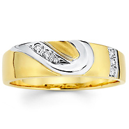 Curve Design 14K Two Tone Women's Wedding Band